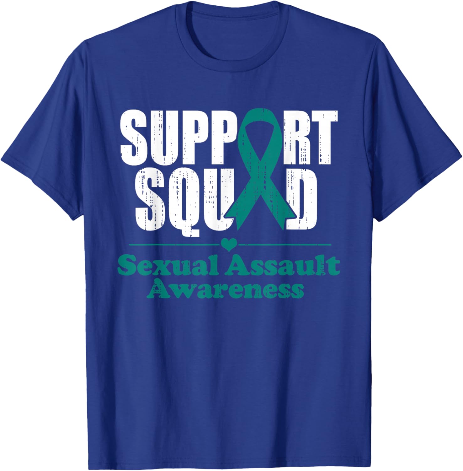 Support Squad Sexual Assault Awareness Month Teal Ribbon T-Shirt - T-Shirt | Royal