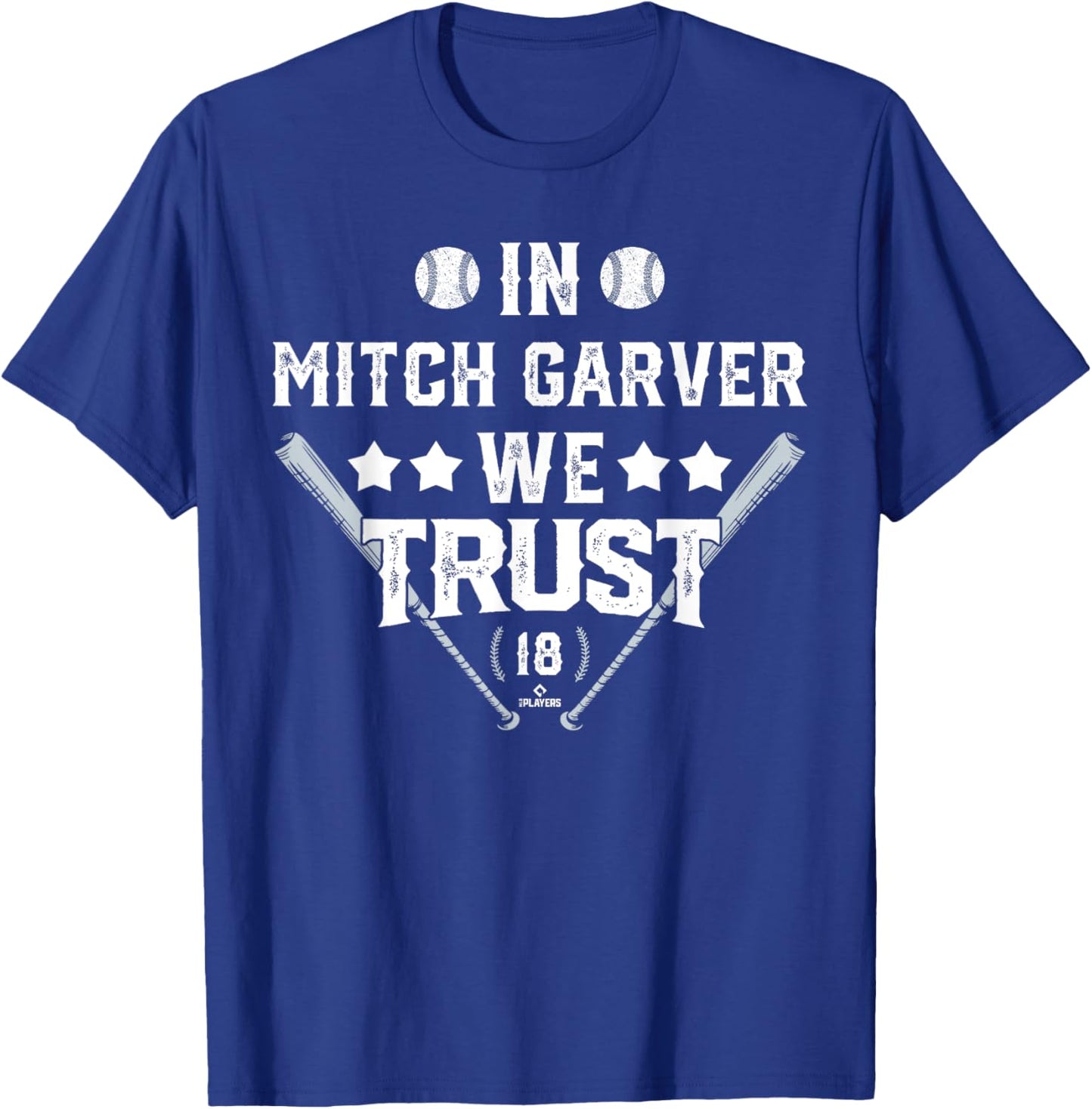 We Trust in Mitch Garver Seattle Baseball MLBPA T-Shirt - T-Shirt | Royal