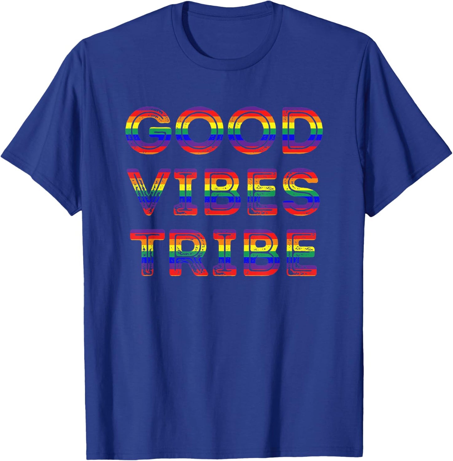 Good Vibes Tribe Summer Rainbow Happy Hippie Bohemian Sunny T-Shirt - T-Shirt | Royal