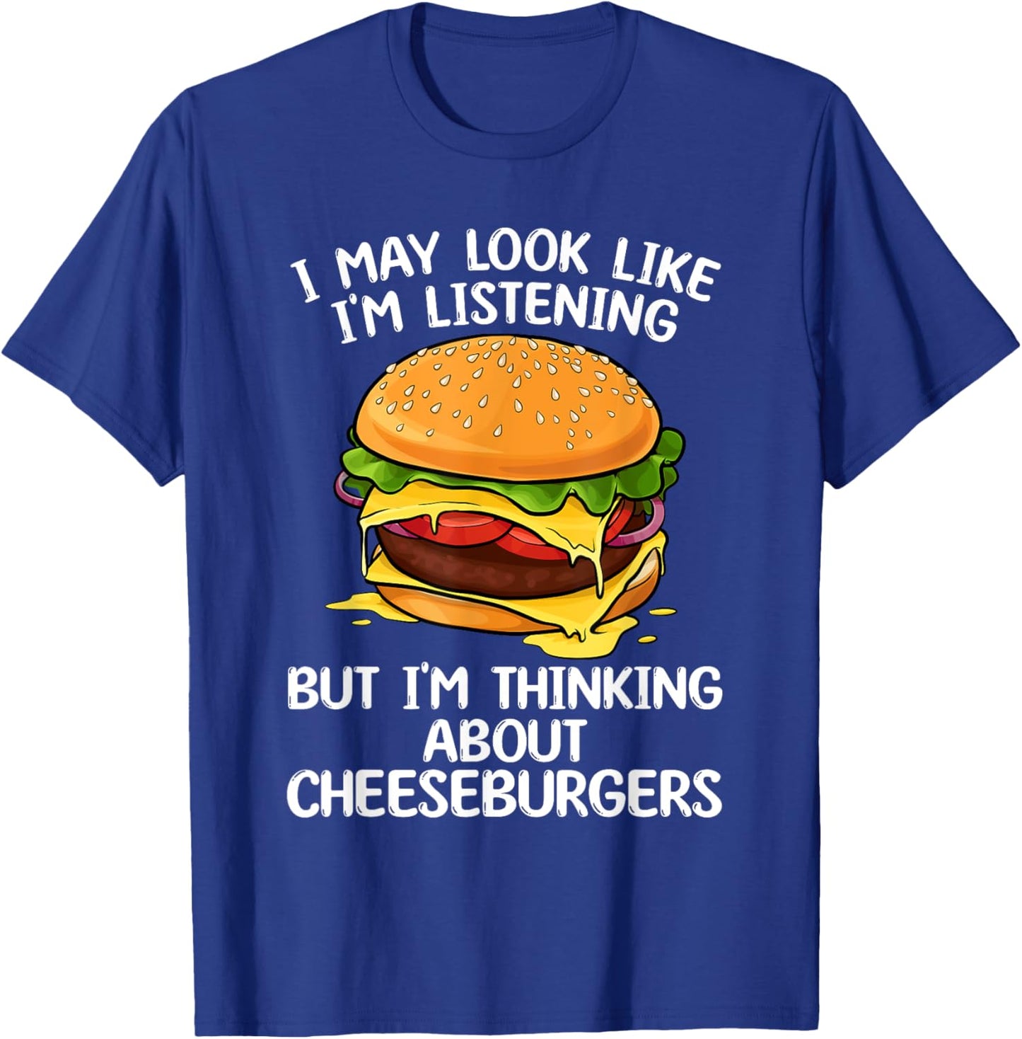 Funny Cheeseburger Design Women Kids Burger Lovers T-Shirt - T-Shirt | Royal