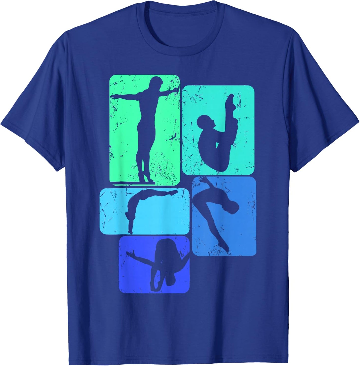 Cool Springboard Diving Gift Ideas -Adults, -Kids Black Short Sleeve Small Classic Fit Modern Platform Diving T-Shirt - T-Shirt | Royal