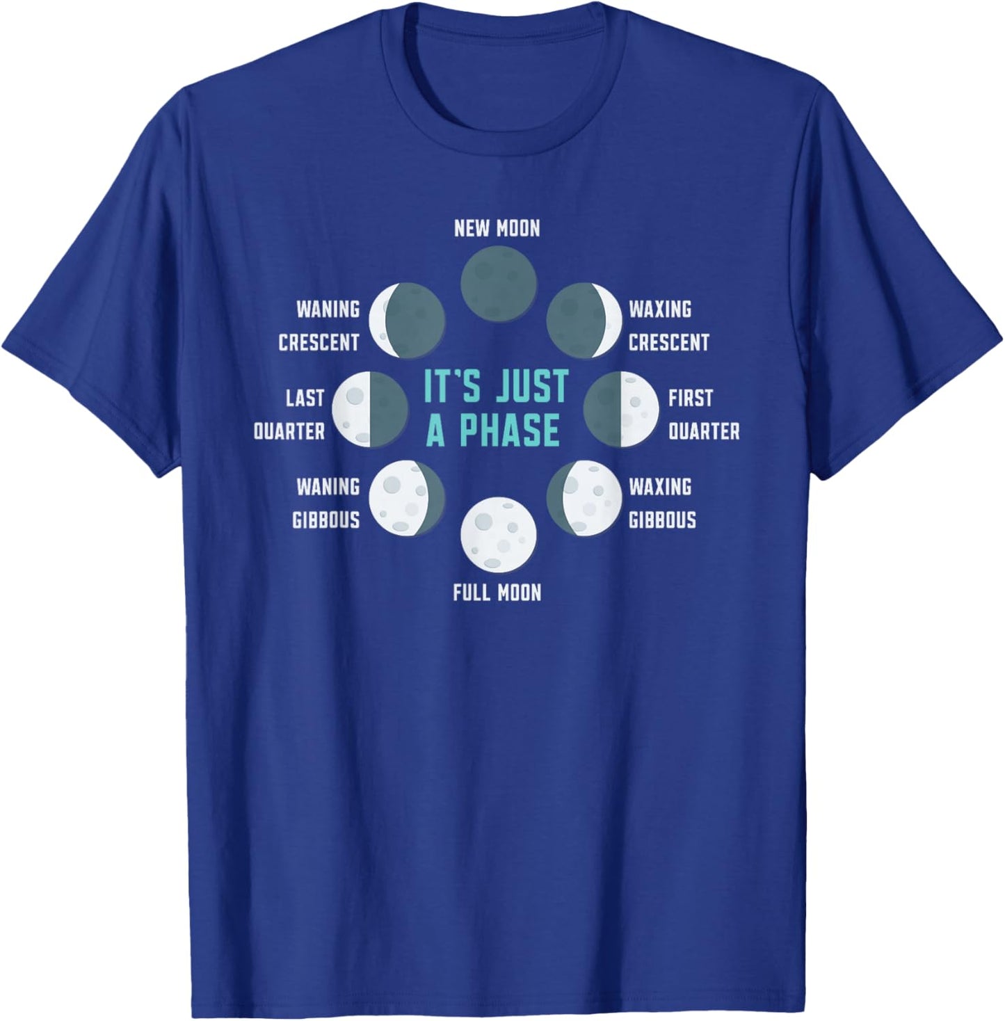 It's Just A Phase Lunar Eclipse Astronomy Moon Phase T-Shirt - T-Shirt | Royal
