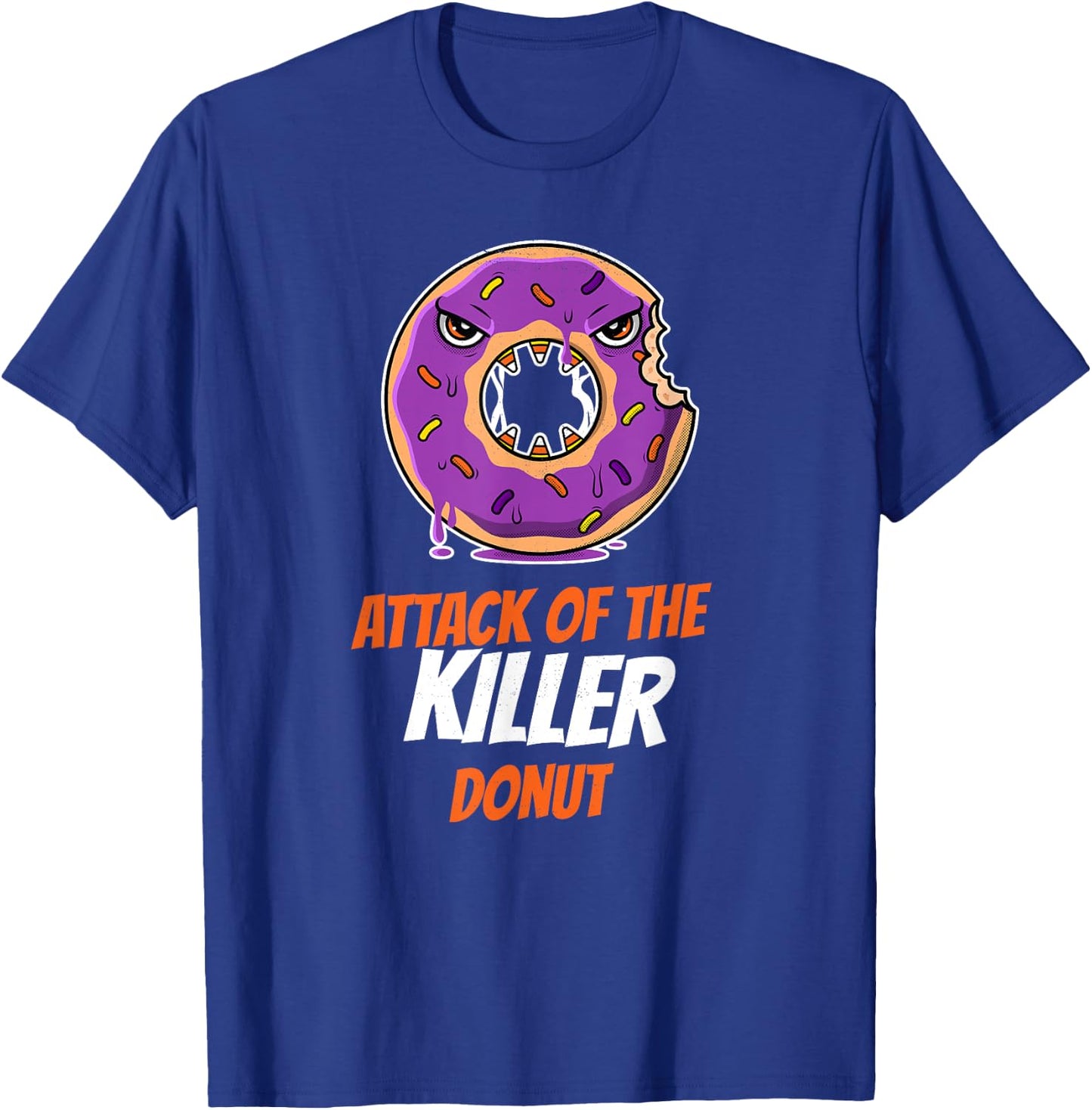 Attack of the killer donut - Funny Food Apparel T-Shirt - T-Shirt | Royal