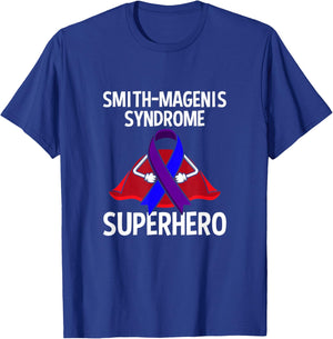 Smith-Magenis Syndrome Superhero Warrior Fighter Ribbon T-Shirt - T-Shirt | Royal