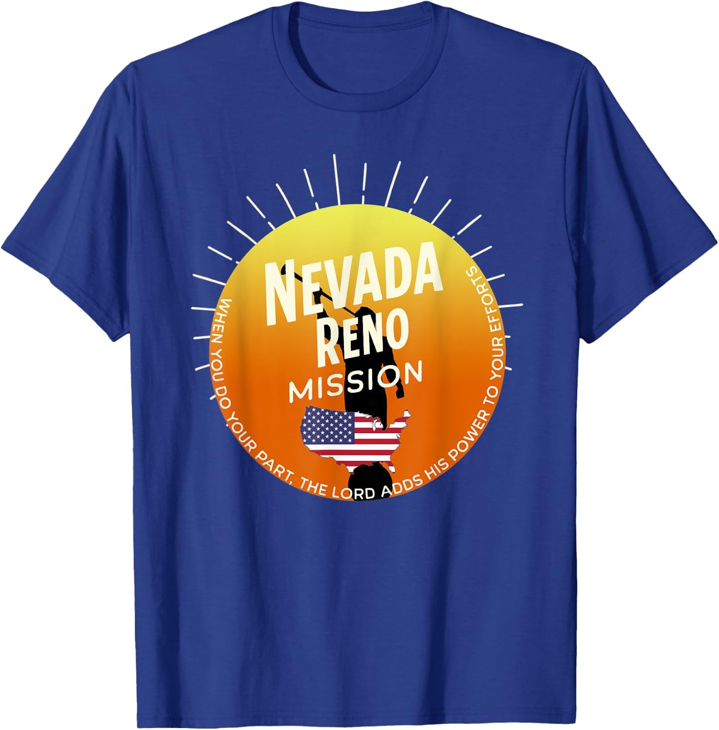 Nevada Reno Mormon LDS Mission Missionary Gift T-Shirt - T-Shirt | Royal