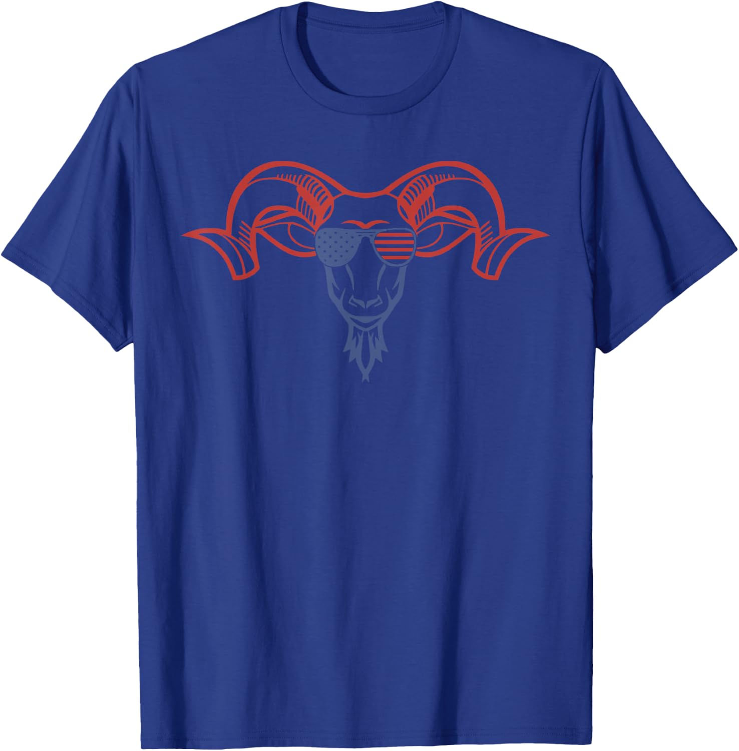 American Goat Patriotic American Flag Goat Kids Men T-Shirt - T-Shirt | Royal