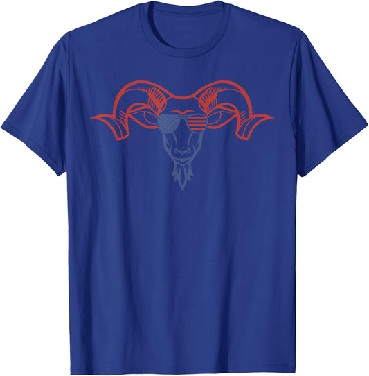 American Goat Patriotic American Flag Goat Kids Men T-Shirt - T-Shirt | Royal
