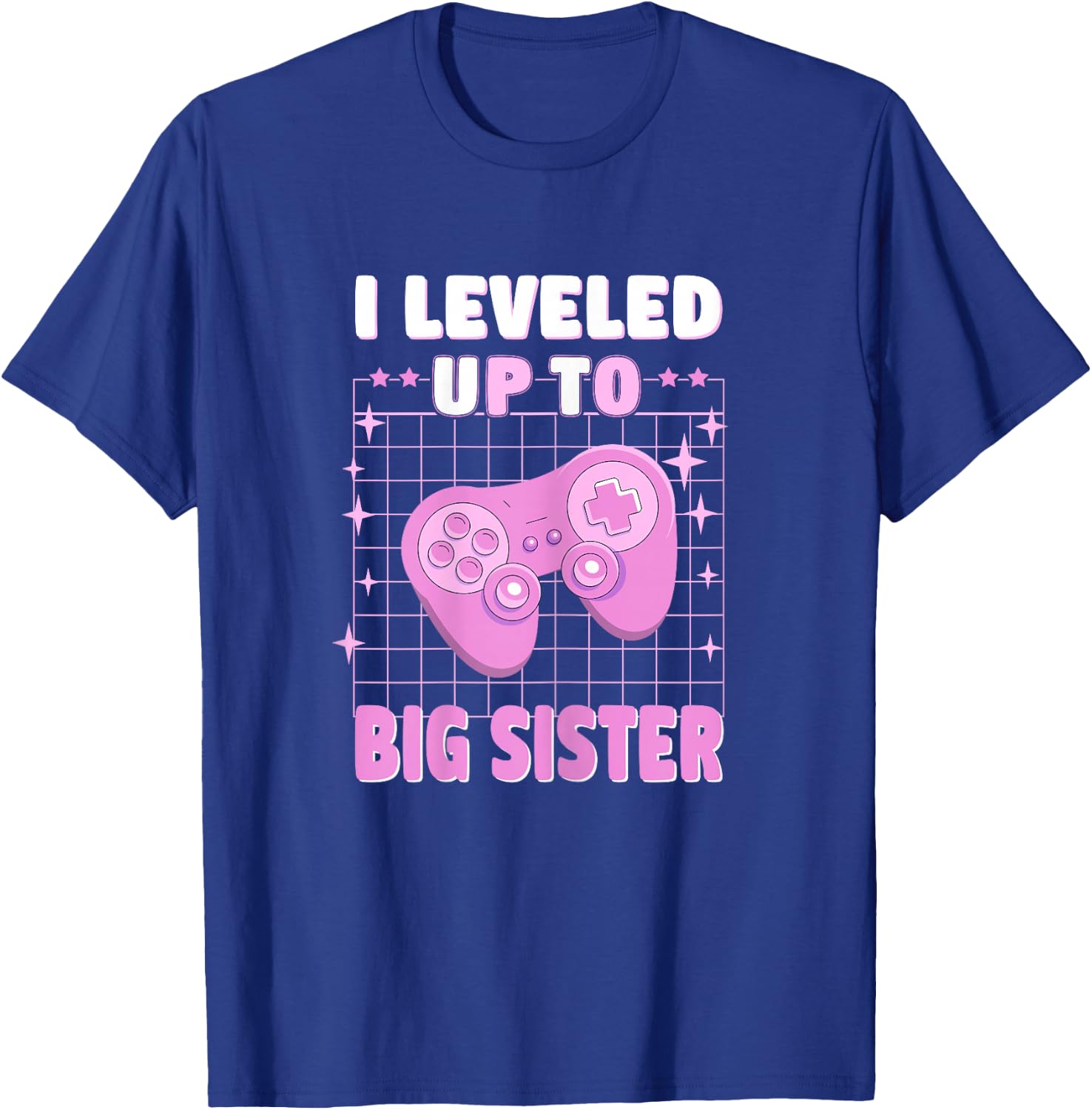 Cute I leveled up to Big Sister gamer Est 2025 T-Shirt - T-Shirt | Royal