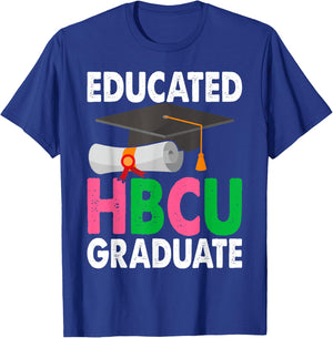 Educated HBCU Pink & Green Graduate T-Shirt - T-Shirt | Royal