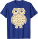 Cute Retro 1970s Style Owl Graphic in Cream Color T-Shirt - T-Shirt | Royal