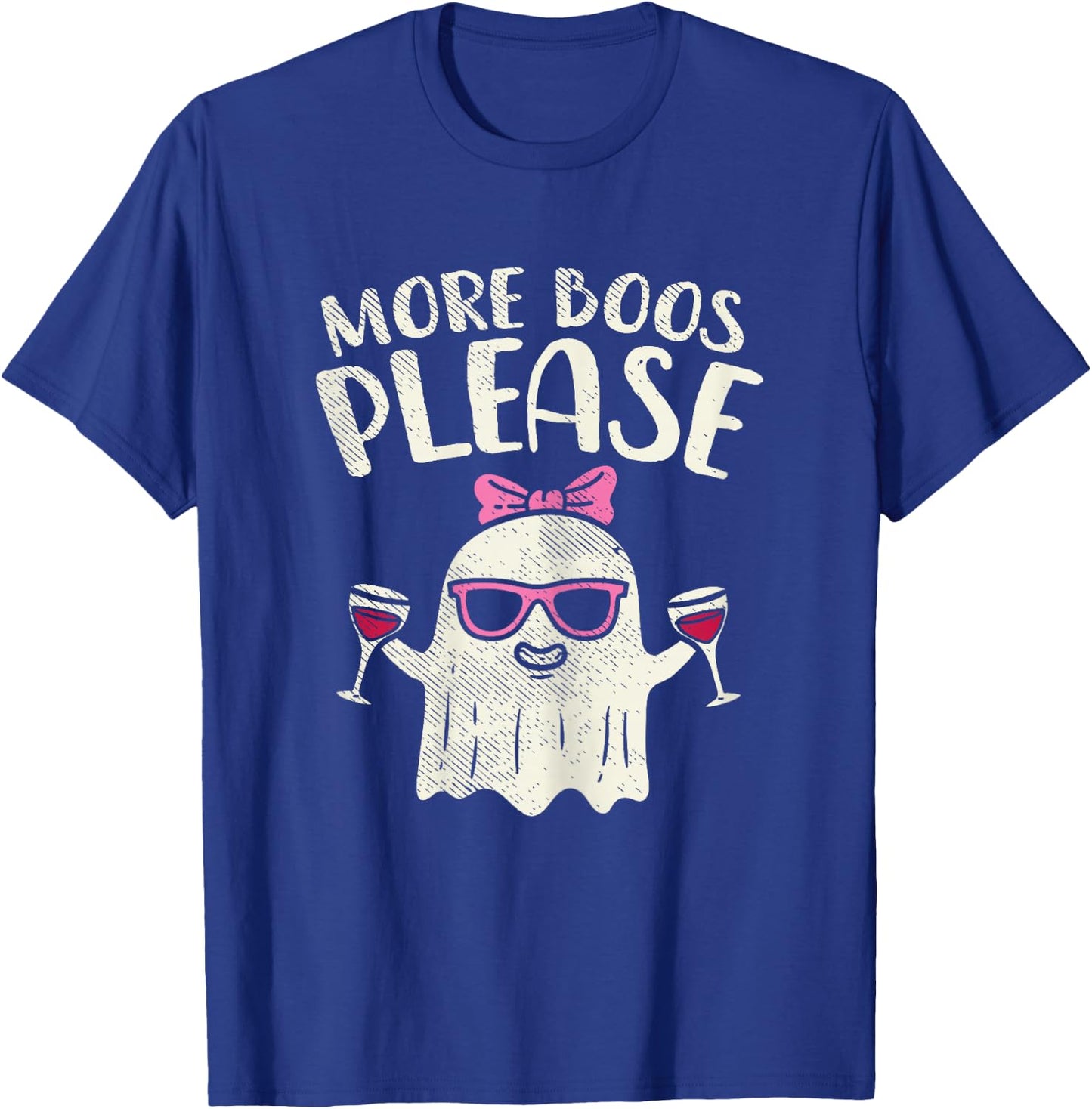 More Boos Please Wine Ghost Halloween Drinking Women Gift T-Shirt - T-Shirt | Royal