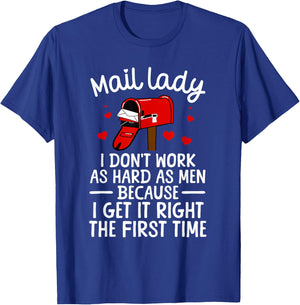 Mail Lady Design Girls Postal Worker Mail Carrier T-Shirt - T-Shirt | Royal