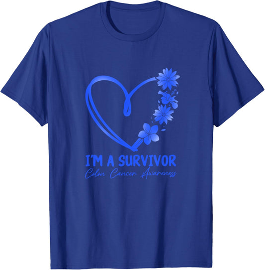 I am a Survivor Colon Cancer Education T-Shirt - T-Shirt | Royal