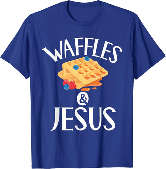 Waffles and Jesus Waffle T-Shirt - T-Shirt | Royal