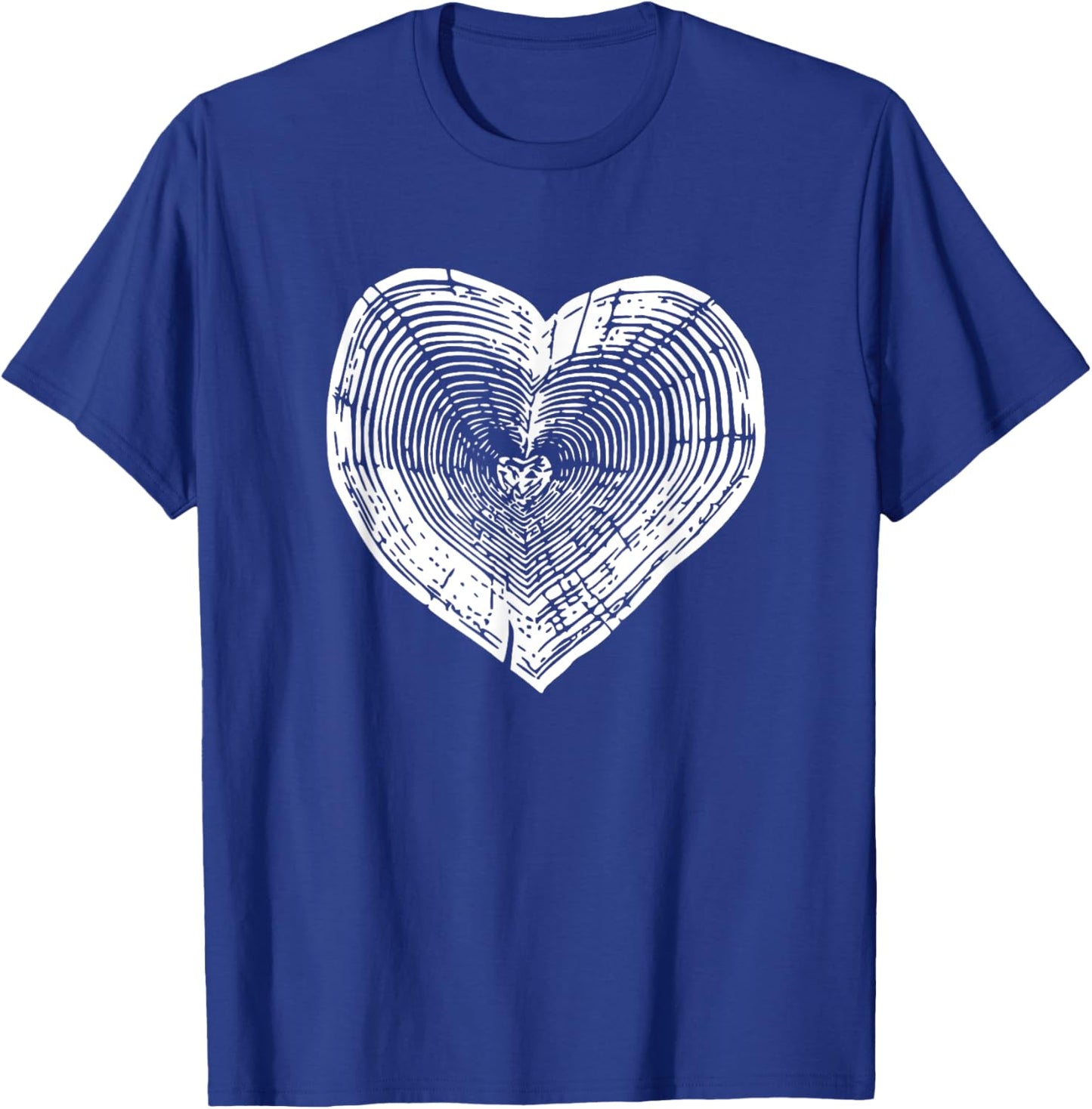 Outdoor Nature Lover Tree Ring Heart Earth Day T-Shirt - T-Shirt | Royal