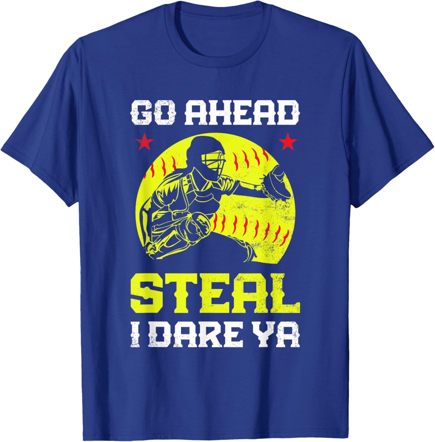 Softball Catcher Sports Design- Funny Softball Player T-Shirt - T-Shirt | Royal