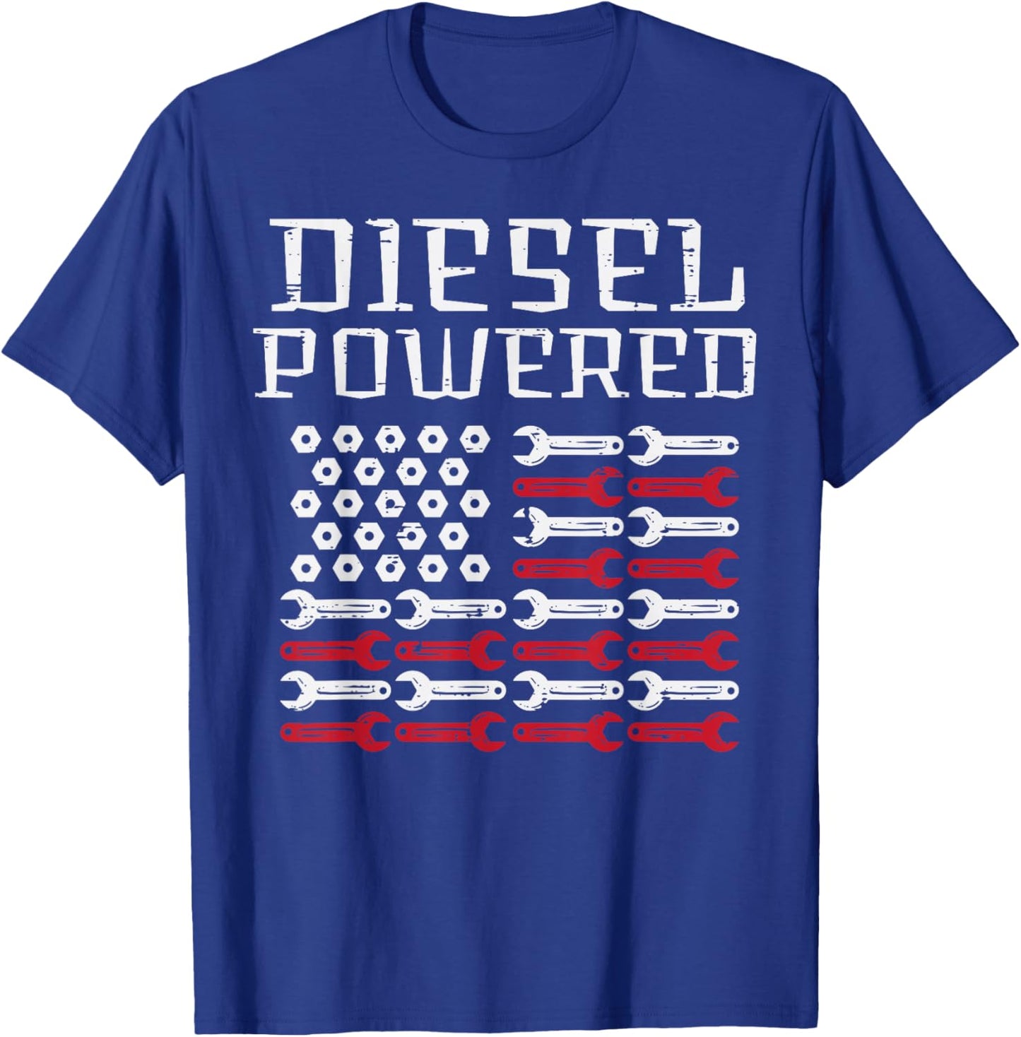 Diesel Powered US Flag Auto Mechanic Patriot Men Women Kids T-Shirt - T-Shirt | Royal
