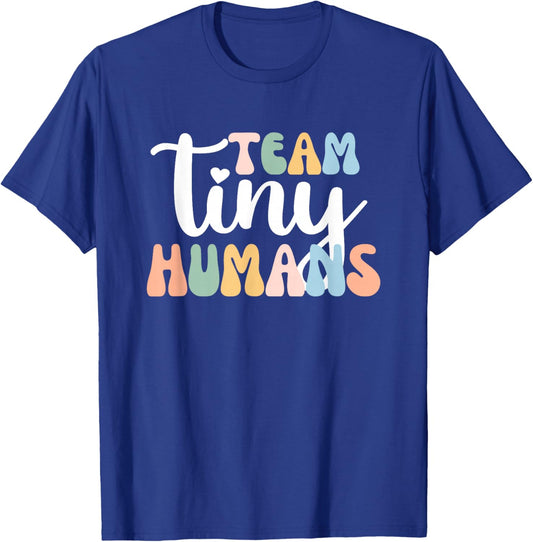 Retro NICU Nurse ICU Neonatal Colorful Team Tiny Humans T-Shirt - T-Shirt | Royal