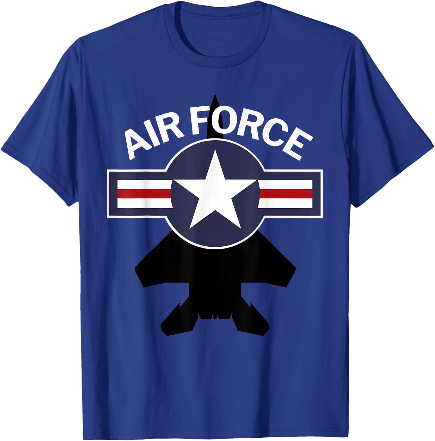 Air Force with F15 Jet and Vintage Roundel Small T-Shirt - T-Shirt | Royal