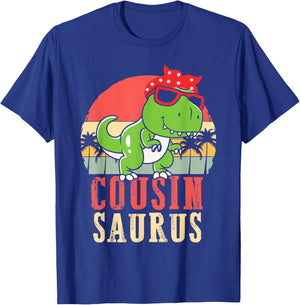 Cousinsaurus Funny Dinosaur Dino T-Rex Cousin Adults Kids T-Shirt - T-Shirt | Royal