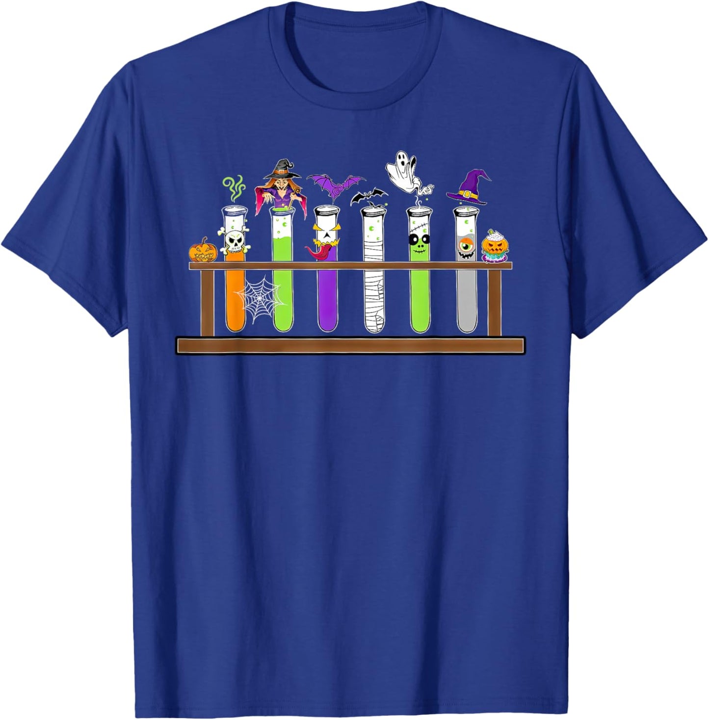 Test Tube Chemistry Nerd Science Teacher Spooky Halloween Men Women T-Shirt - T-Shirt | Royal