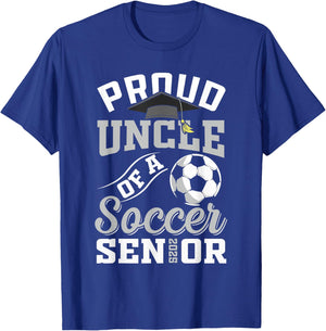 Proud uncle of a soccer Senior class of 2025 graduation T-Shirt - T-Shirt | Royal