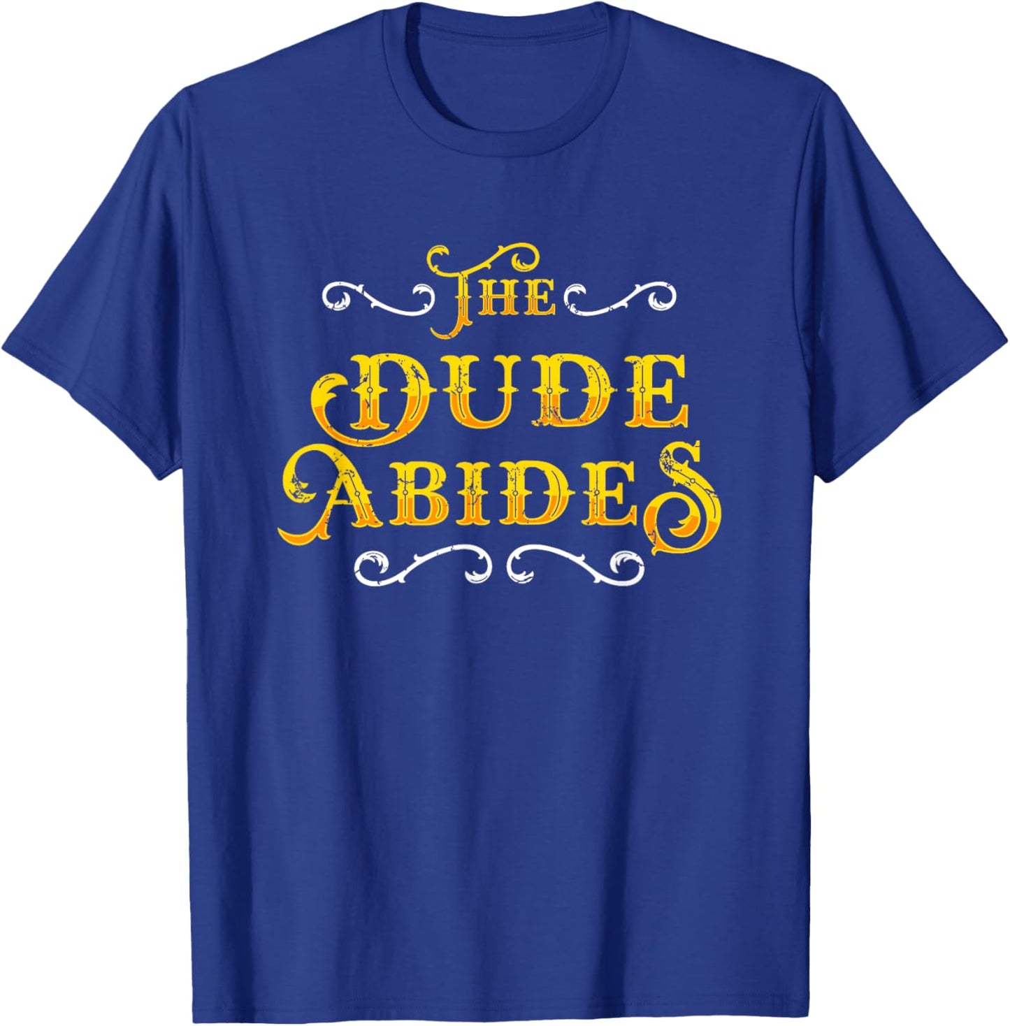The Dude Abides Vintage Design For Film Loving Bowler T-Shirt - T-Shirt | Royal