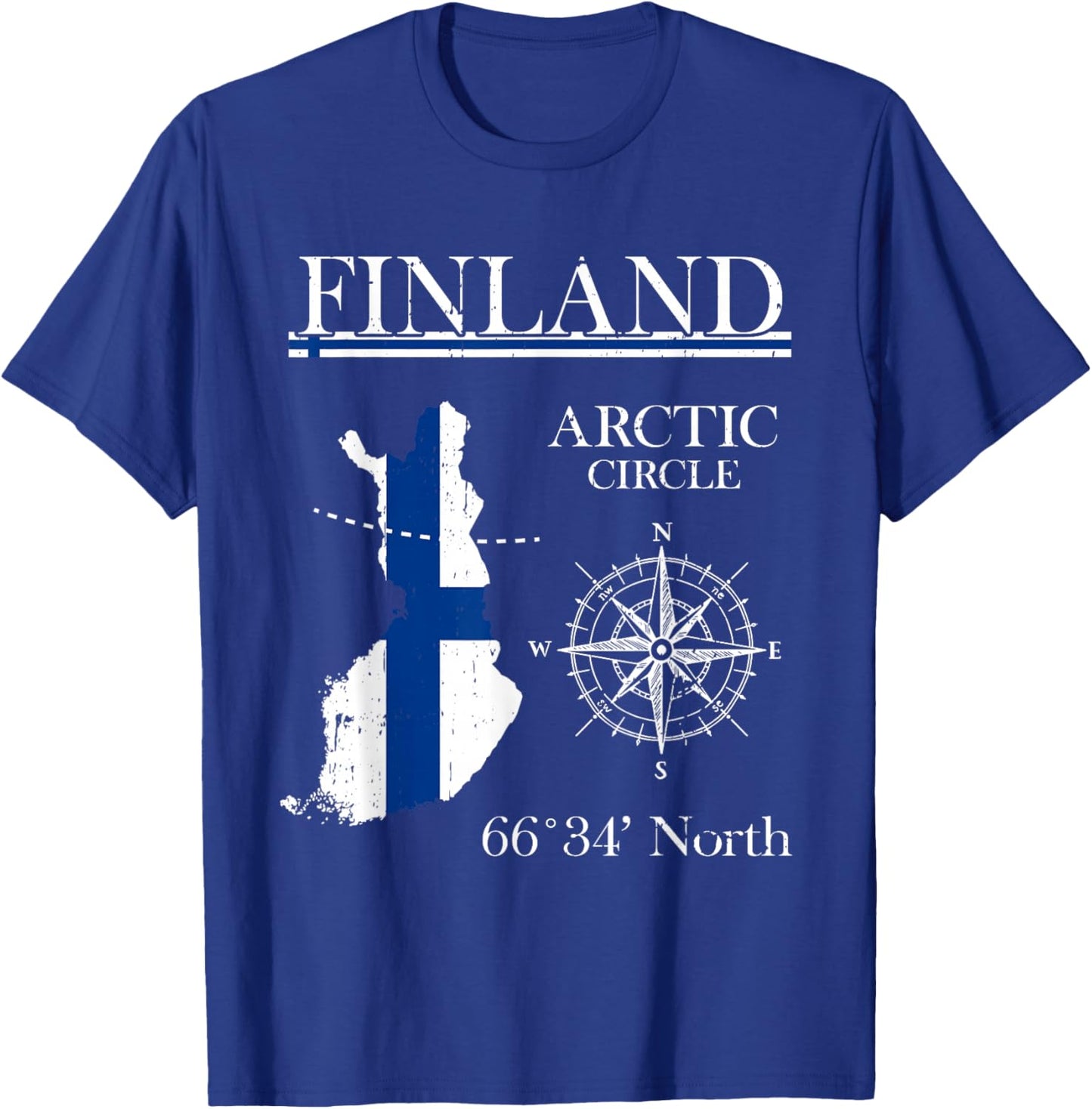 Finland Arctic Circle - Adventure - Suomi Finnish Flag T-Shirt - T-Shirt | Royal