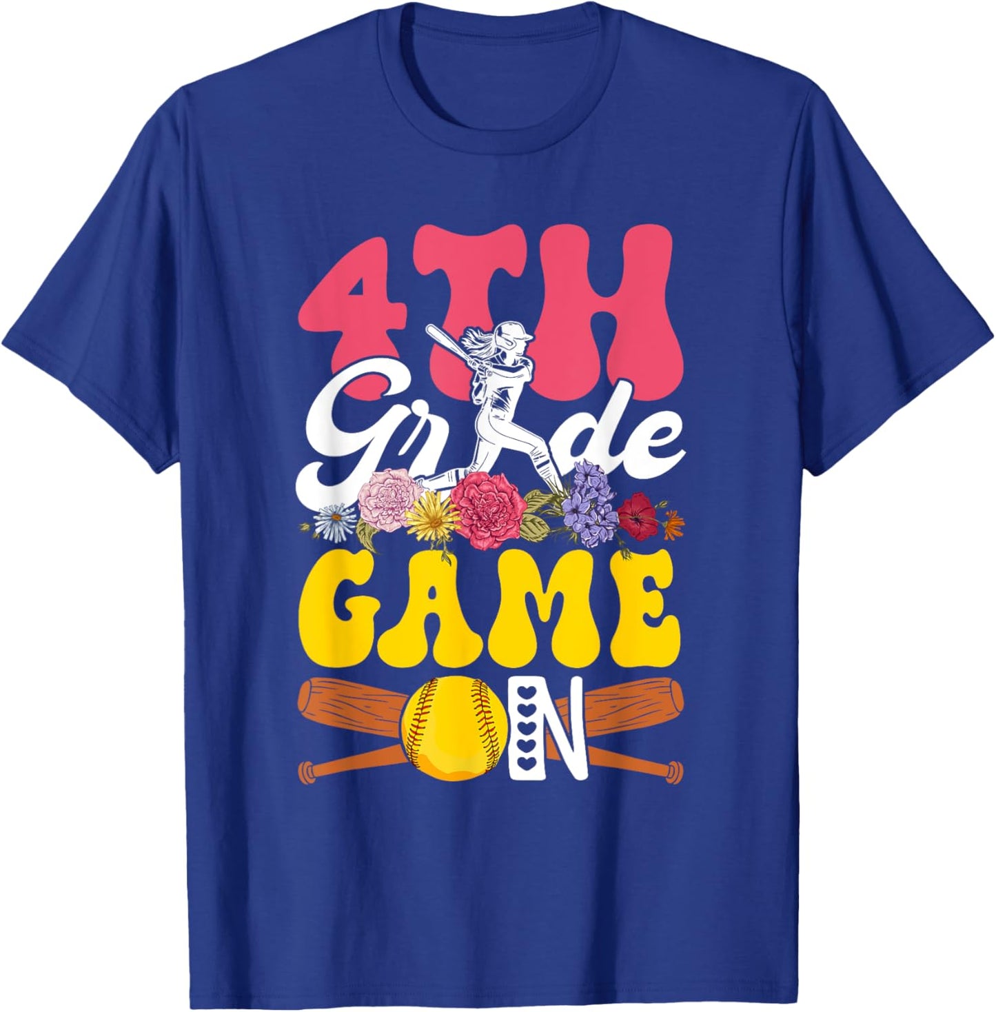 4th Grade Funny Game Costume Softball Player Lover Students T-Shirt - T-Shirt | Royal