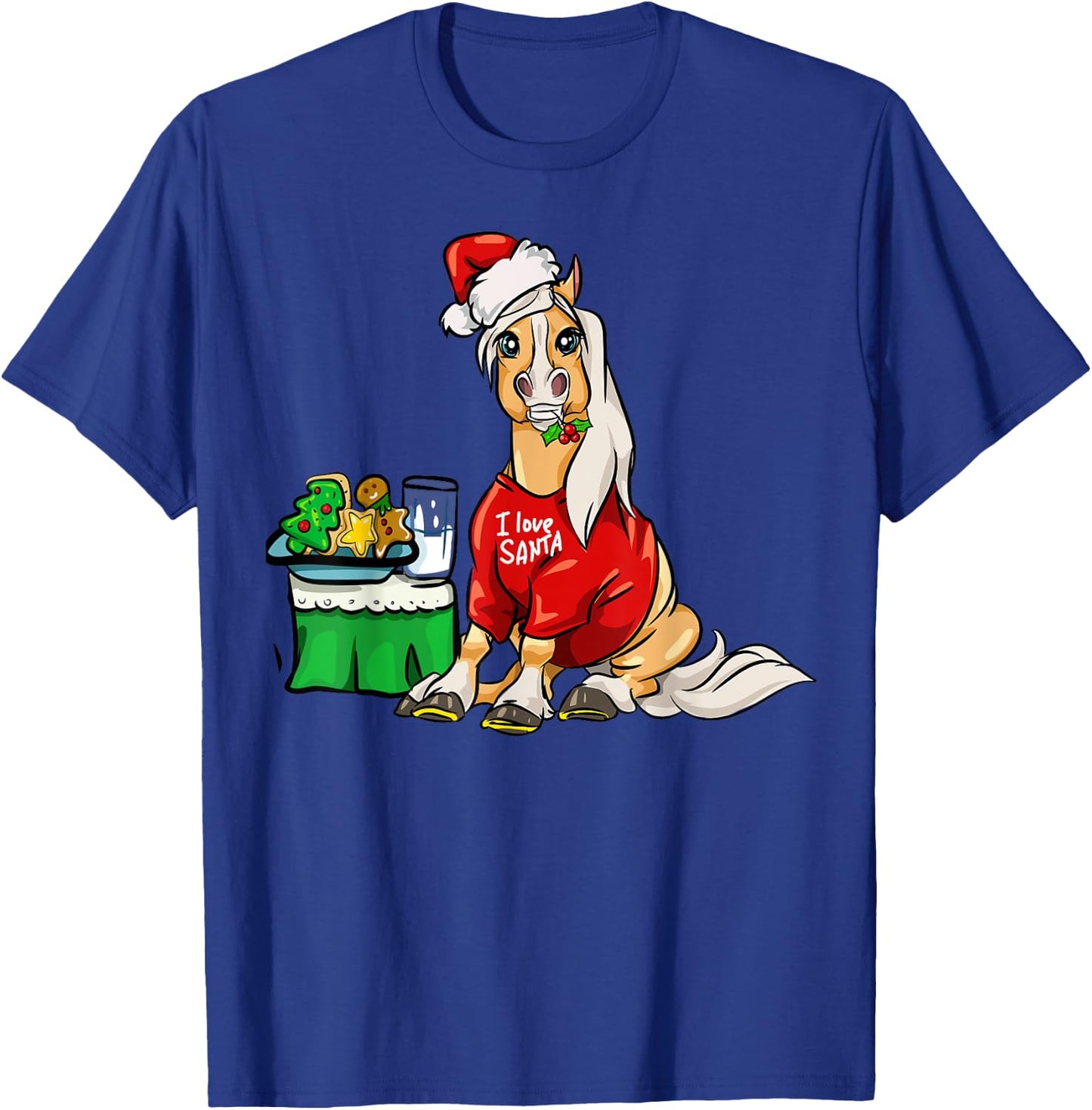 Haflinger Horse I Love Santa Christmas Horses Gifts T-Shirt - T-Shirt | Royal