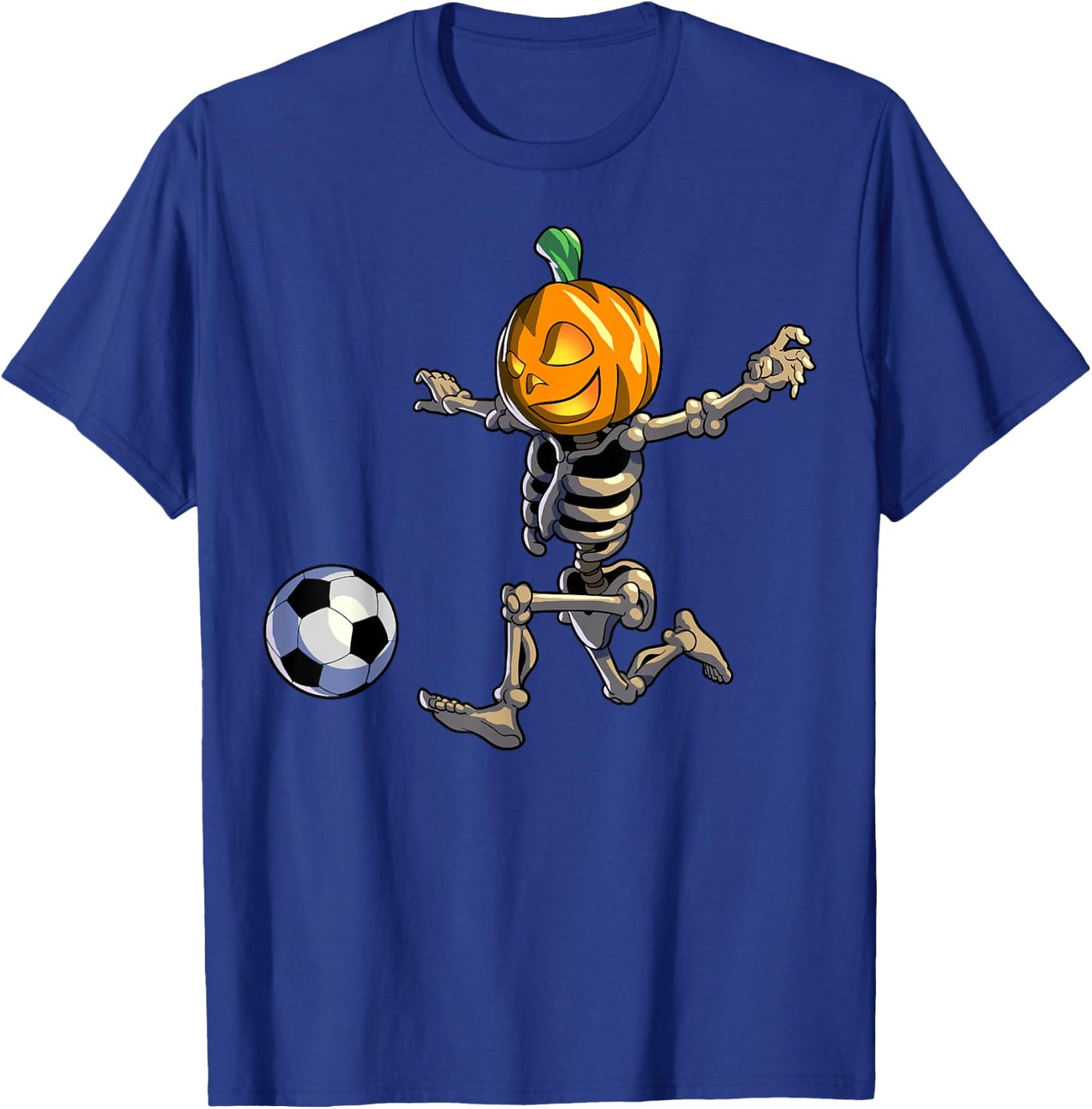 Soccer Skeleton Halloween Men Boys Soccer Halloween T-Shirt - T-Shirt | Royal
