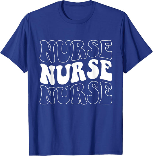 Groovy Nurse Shirt Women School Nurse RN ICU ER Pediatric T-Shirt - T-Shirt | Royal