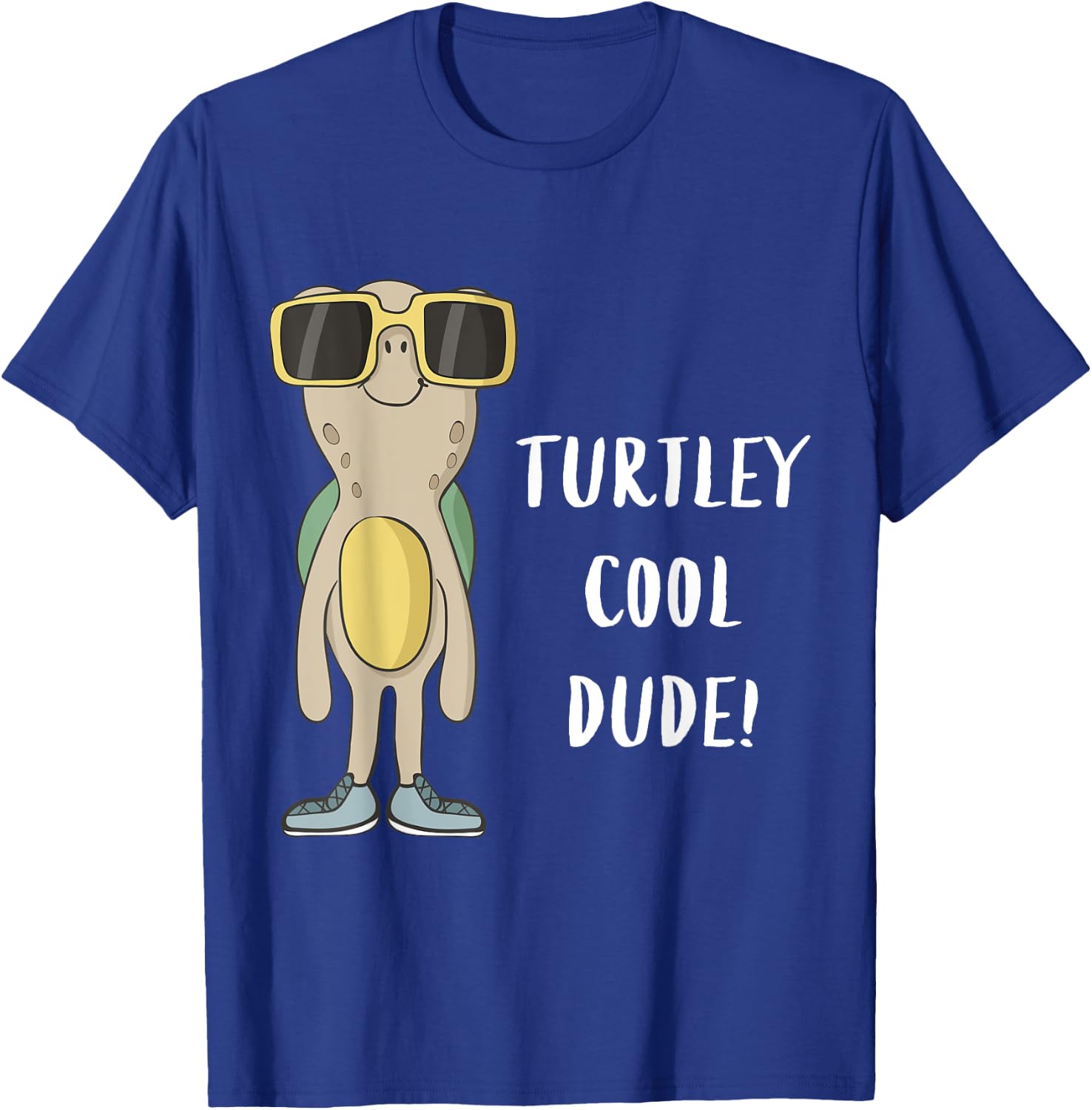 Turtley Cool Dude Funny Cool Turtle T-Shirt - T-Shirt | Royal
