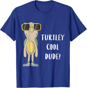 Turtley Cool Dude Funny Cool Turtle T-Shirt - T-Shirt | Royal