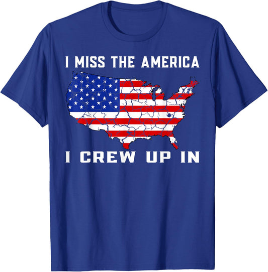I miss the America I grown up in, American Flag T-Shirt - T-Shirt | Royal