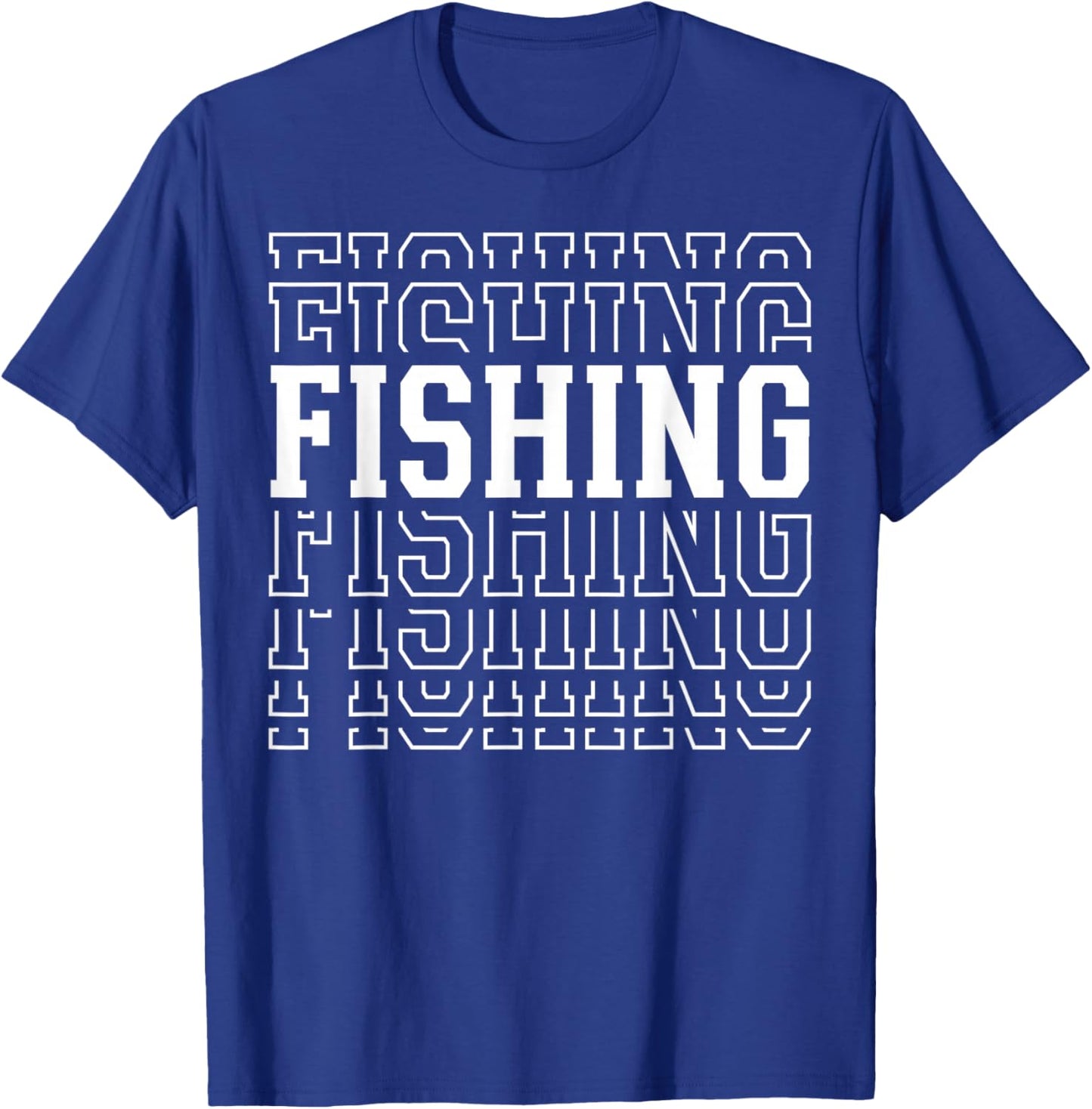 Fishing Funny Layered Text Fisherman Fisher Youth T-Shirt - T-Shirt | Royal