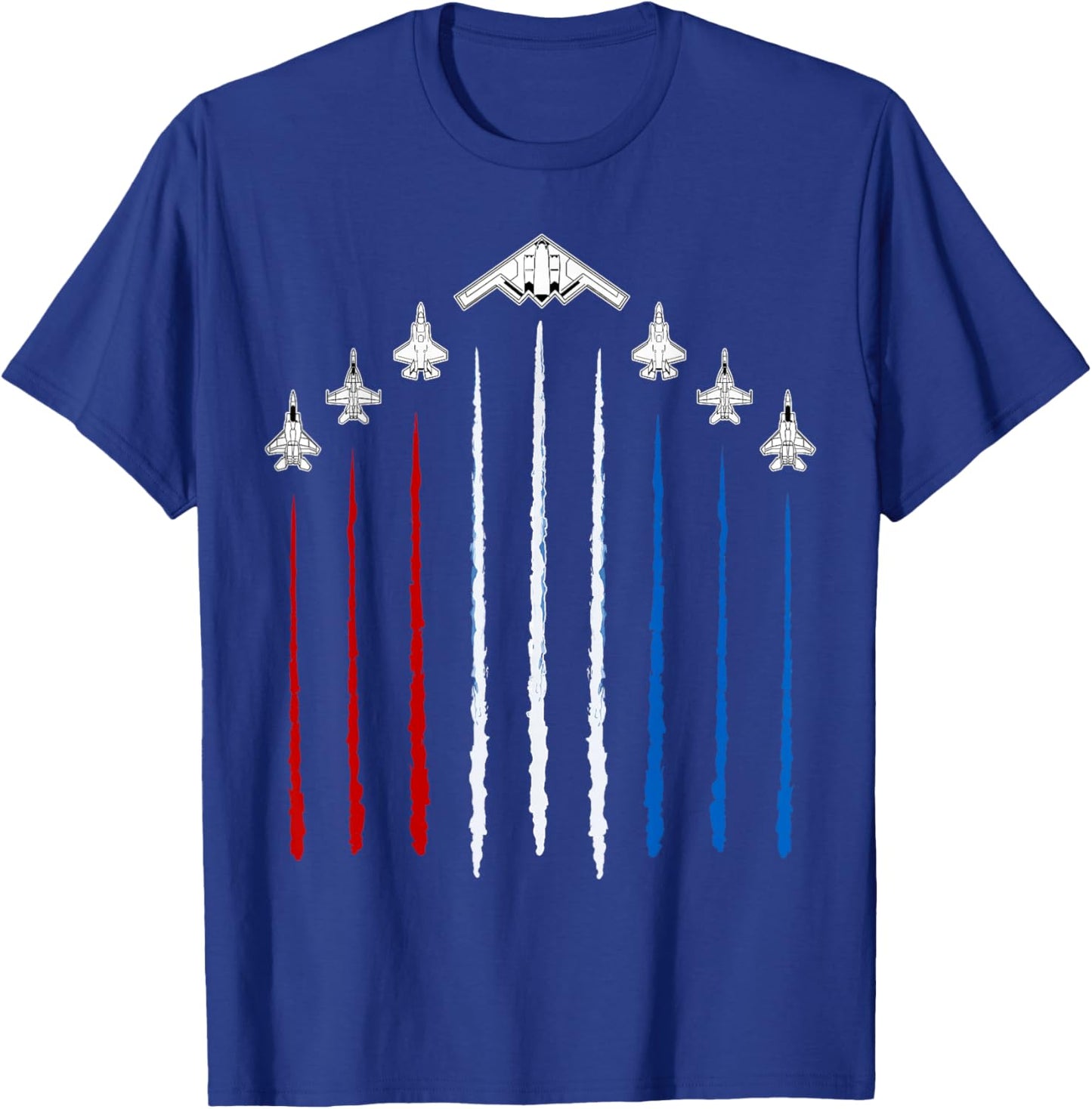 USA Fighter Jets 4th of July Men Women Kids Funny Patriotic T-Shirt - T-Shirt | Royal
