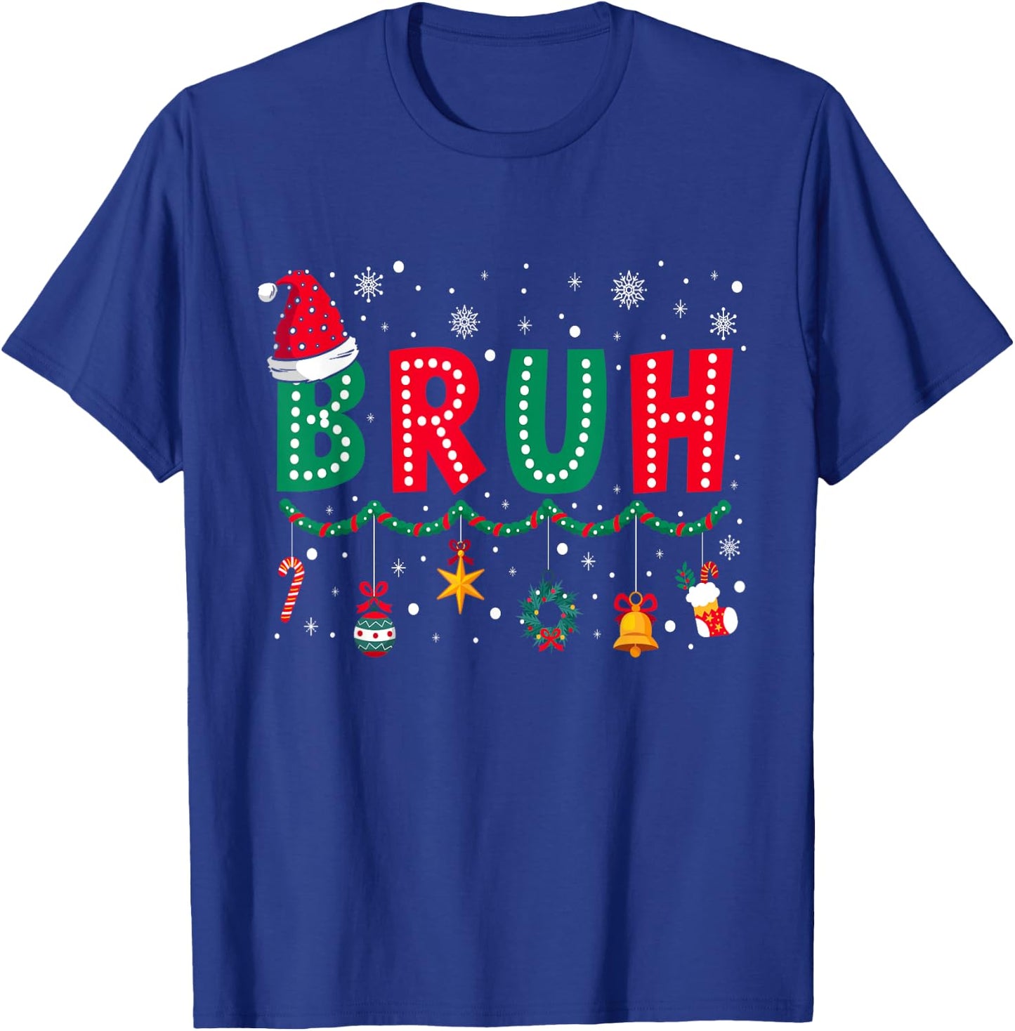 Bruh Christmas Funny Slang Meme Xmas Pajamas Boys Teens Men T-Shirt - T-Shirt | Royal