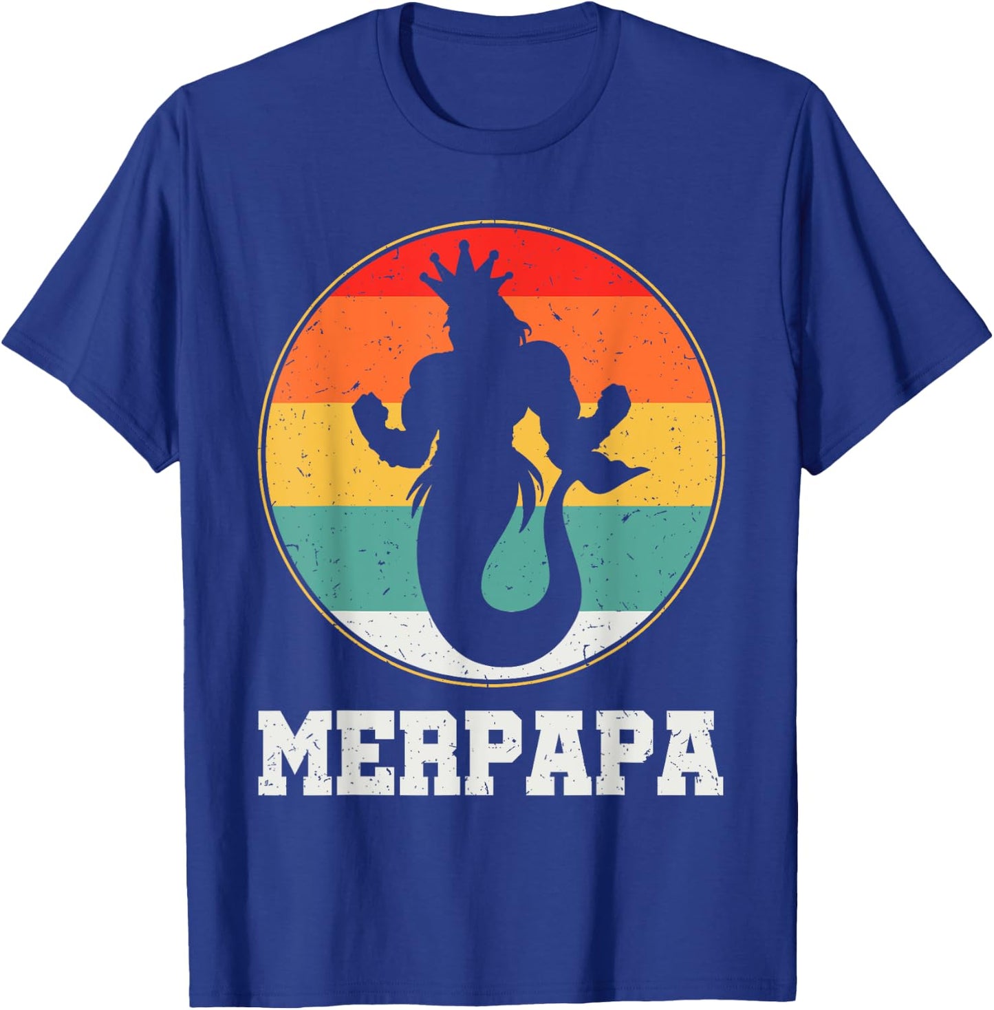 Merdpapa Security Merman Mermaid Daddy Fish Father's Day T-Shirt - T-Shirt | Royal