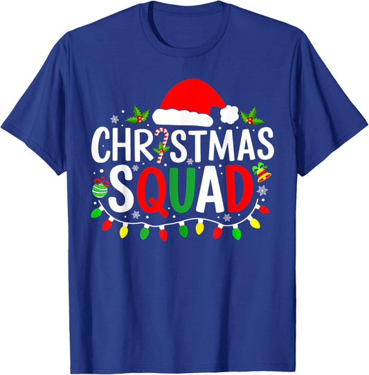 Christmas Squad Matching Pajamas Men Women Xmas Lights T-Shirt - T-Shirt | Royal