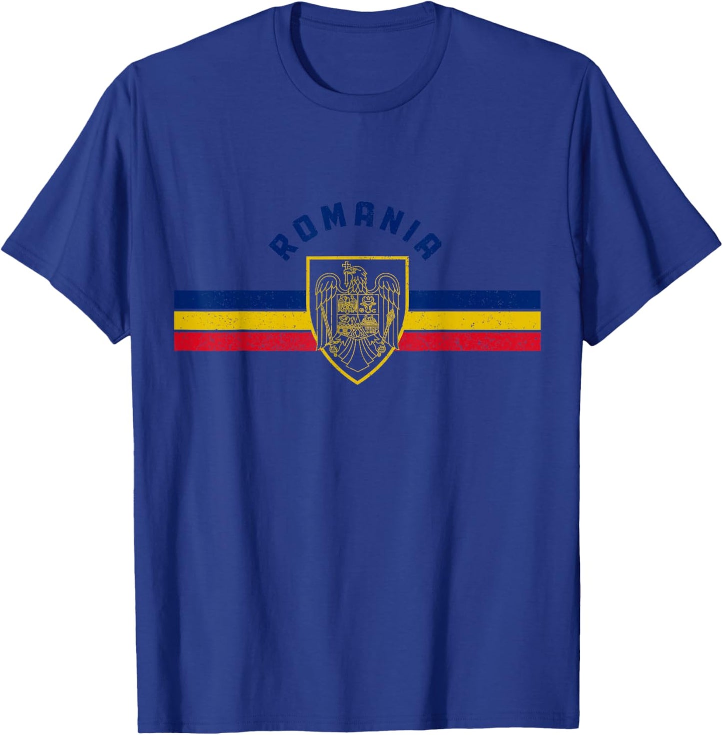 Romania Romanian Flag Pride Vintage T-Shirt - T-Shirt | Royal