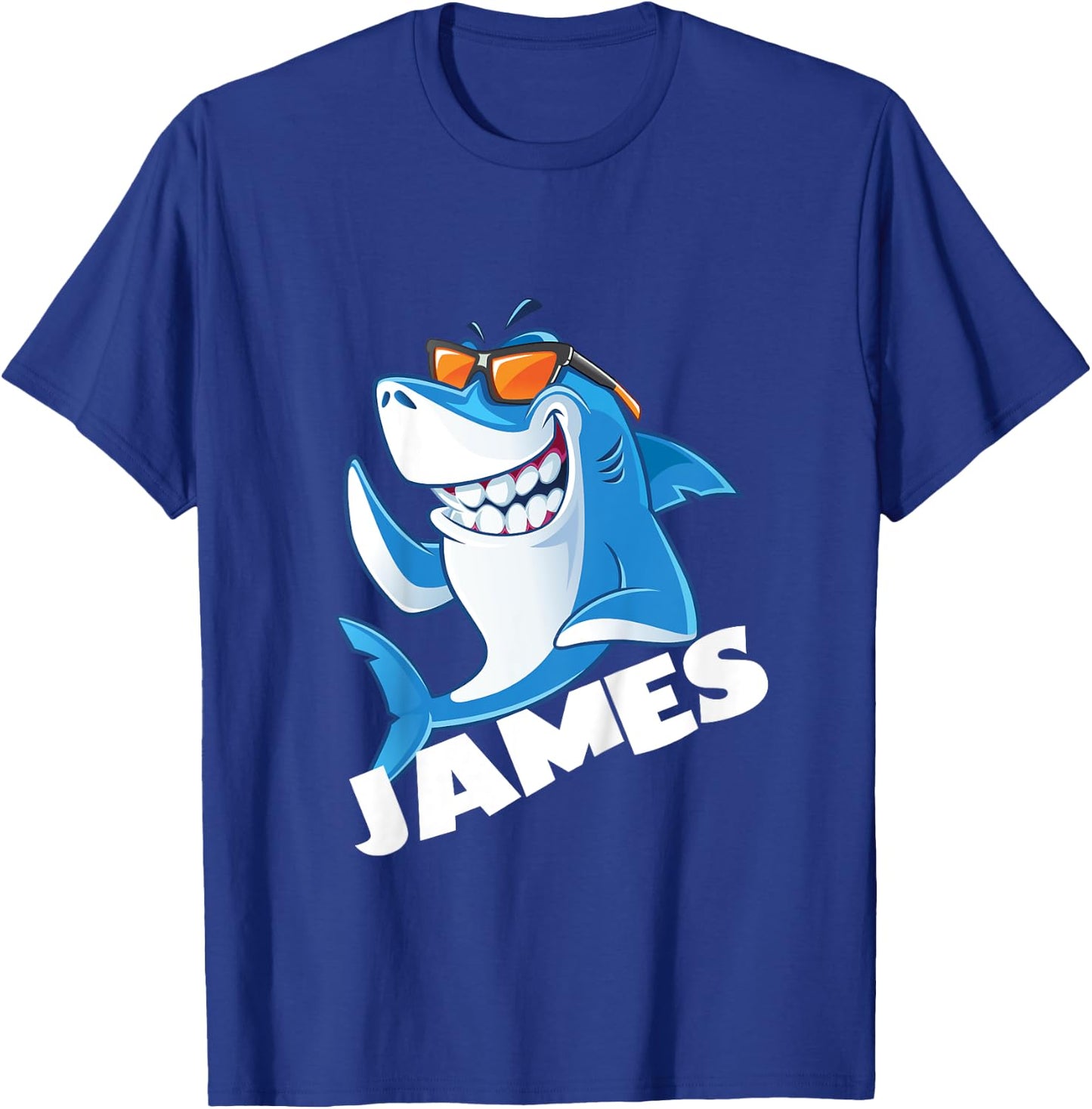 Kids Shark Name James Boys T-Shirt - T-Shirt | Royal