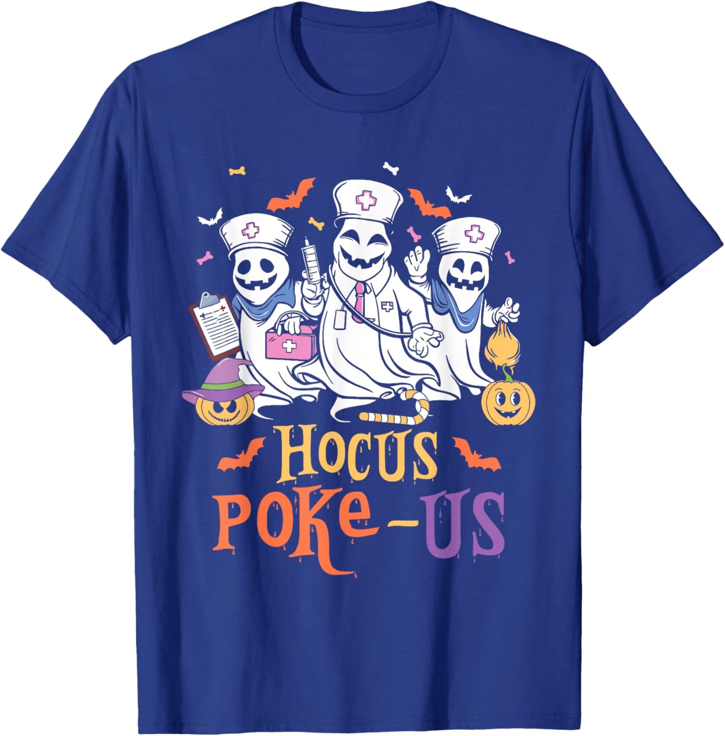 Phlebotomist Halloween,Medical Lab Tech,ER Crew Spooky Nurse T-Shirt - T-Shirt | Royal