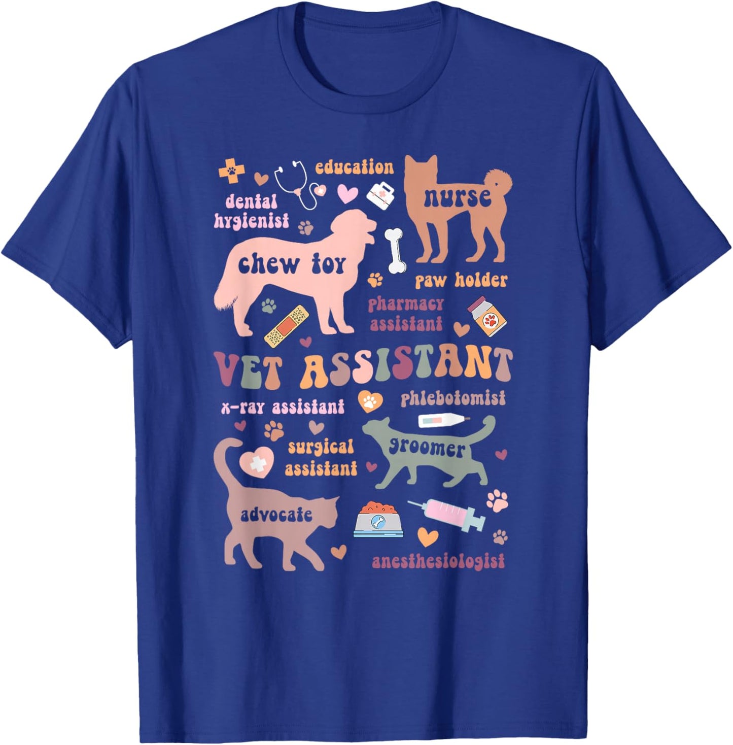 Groovy Vet Assistant Veterinary Assistant Appreciation T-Shirt - T-Shirt | Royal