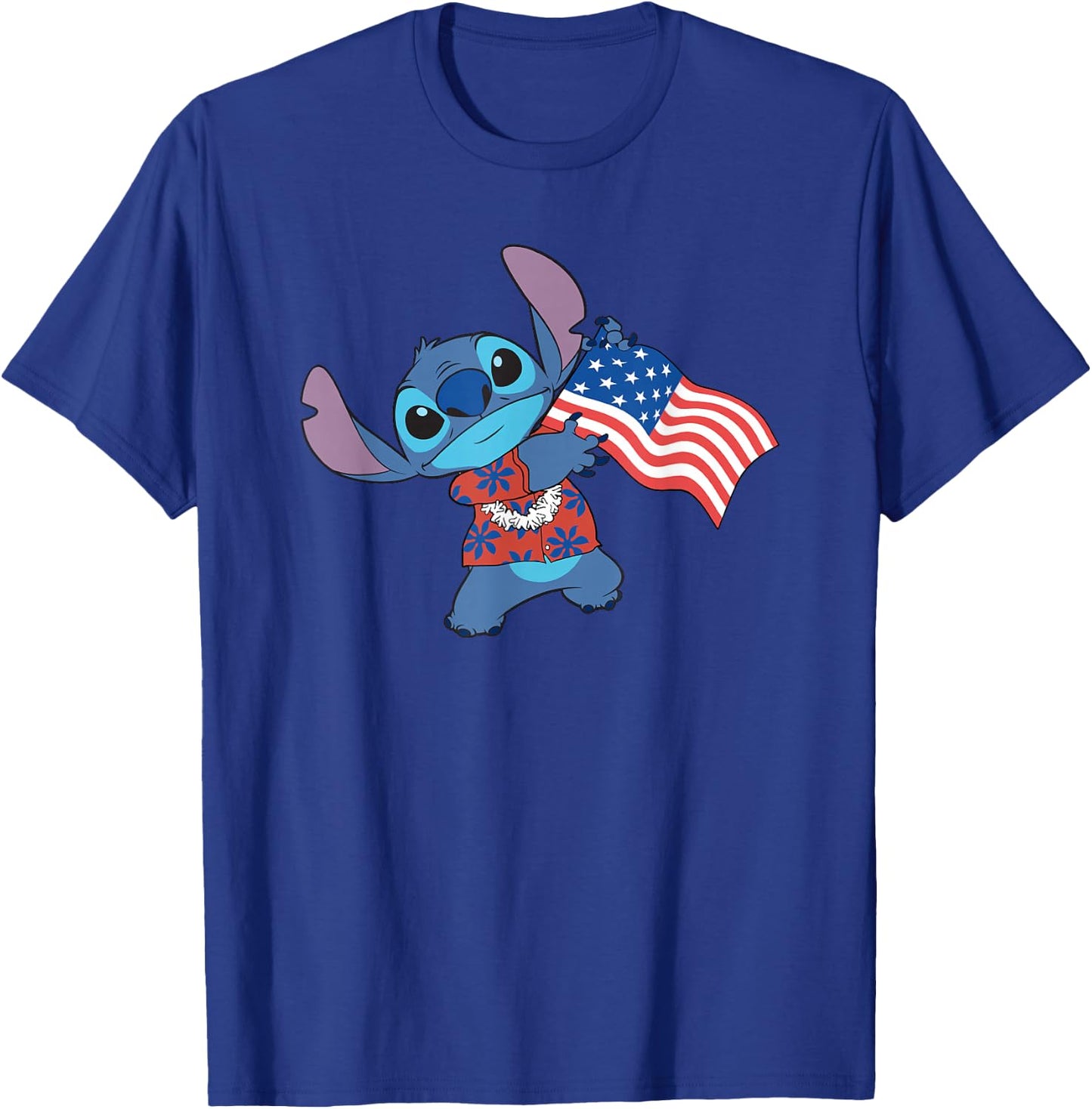 Disney Lilo & Stitch Tropical Stitch American Flag T-Shirt - T-Shirt | Royal