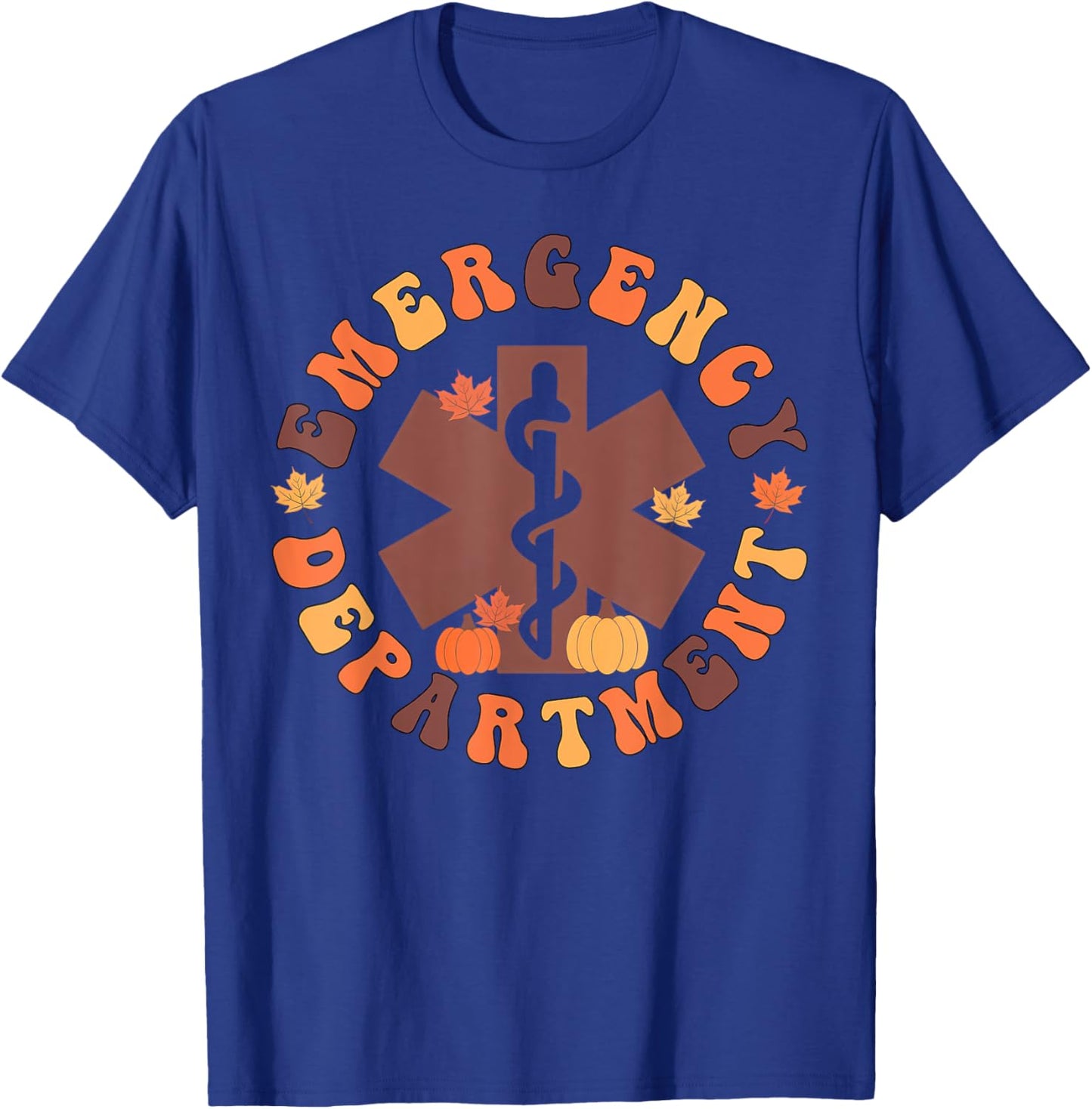 Emergency Department ER Nurse Fall Pumpkin Thanksgiving T-Shirt - T-Shirt | Royal