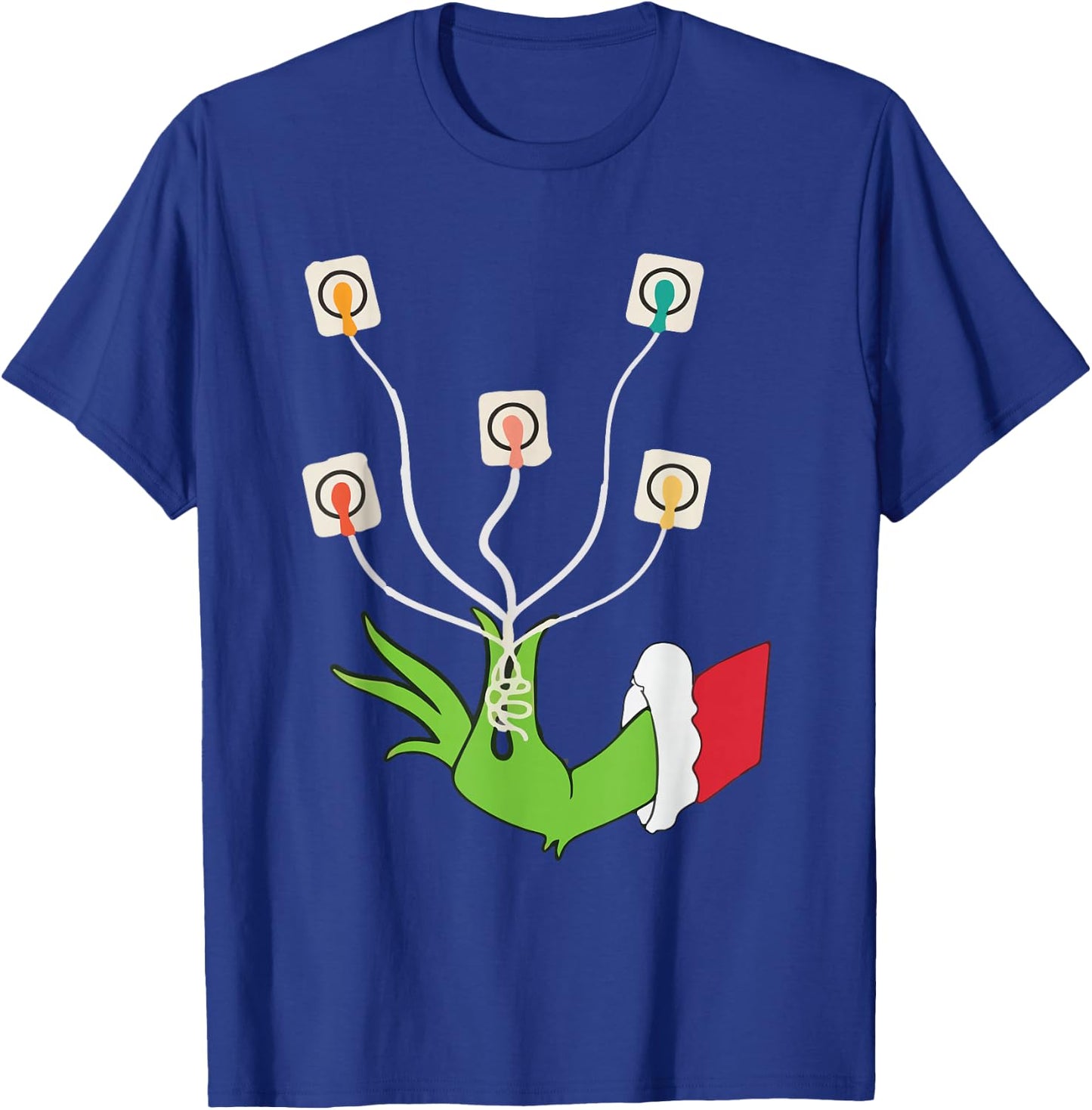 Funny Christmas Lights EKG Leads Cheat Sheet Nurse Christmas T-Shirt - T-Shirt | Royal