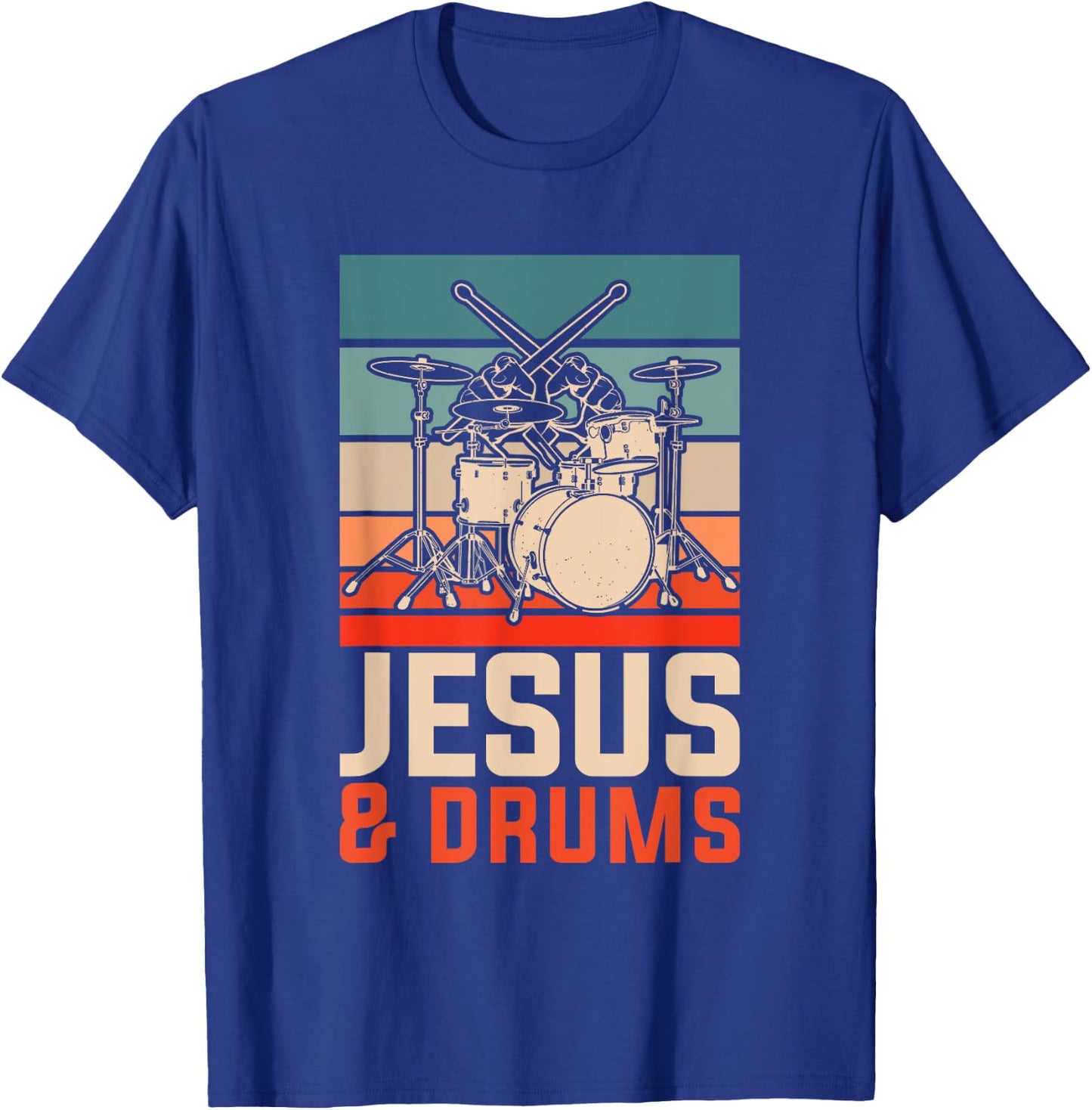 Christian Religious Drummer Gift Music Jesus T-Shirt - T-Shirt | Royal