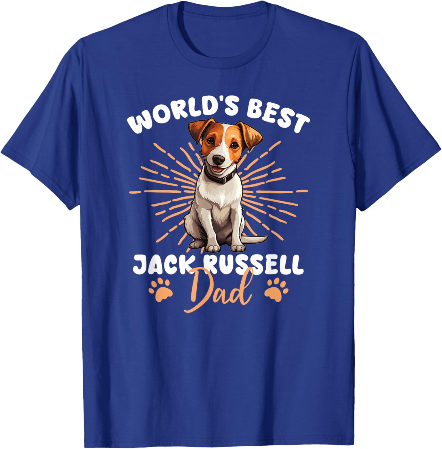 Jack Russell Terrier Groovy World's Best Jack Russell Dad T-Shirt - T-Shirt | Royal