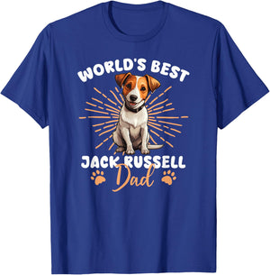 Jack Russell Terrier Groovy World's Best Jack Russell Dad T-Shirt - T-Shirt | Royal